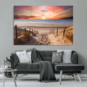Sunset on the Sea Wall Art Canvas Print