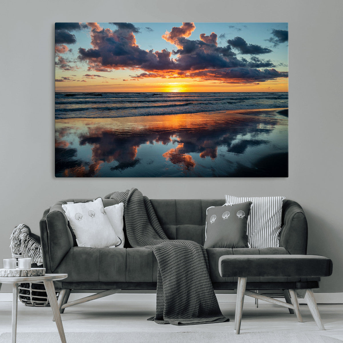 Beach Sunset Print - Stunning Ocean Canvas Artwork with