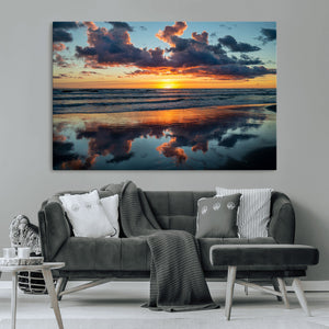 Beach Sunset Print - Stunning Ocean Canvas Artwork with