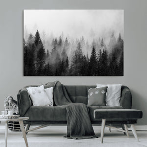 Fogy Forest Canvas Wall Art Print - Mountain Wall Art with