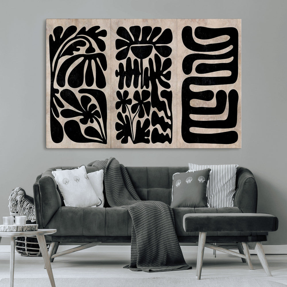 Canvas Print Wall Art Abstract Art Boho, Framed Boho Art