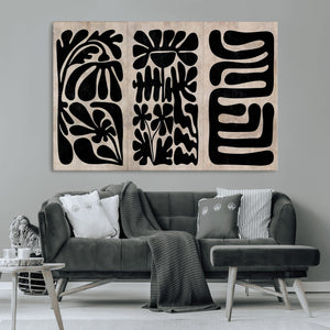 Canvas Print Wall Art Abstract Art Boho, Framed Boho Art