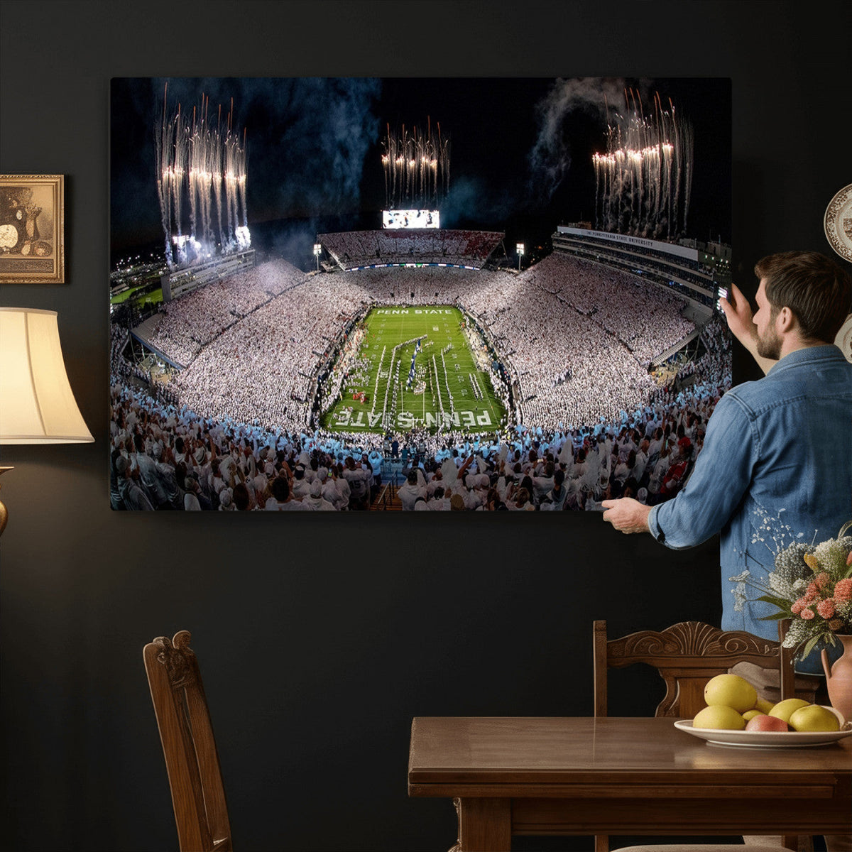 Penn State Football Wall Art Canvas Print – Framed Stadium