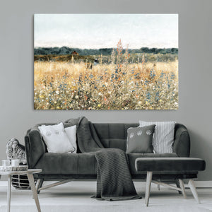 Wildflower Field Wall Art Canvas | Nature-Inspired Landscape