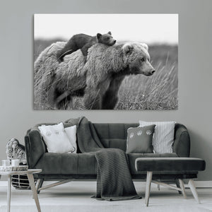 Bear and Cub Wall Art Canvas | 399 Bear Cub