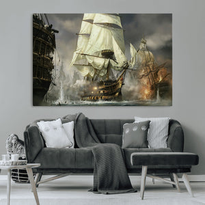 Pirate Ship War Wall Art Canvas Print