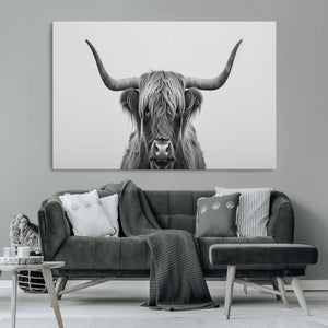 Farmhouse Longhorn Wall Art Canvas Print, Longhorn Texas