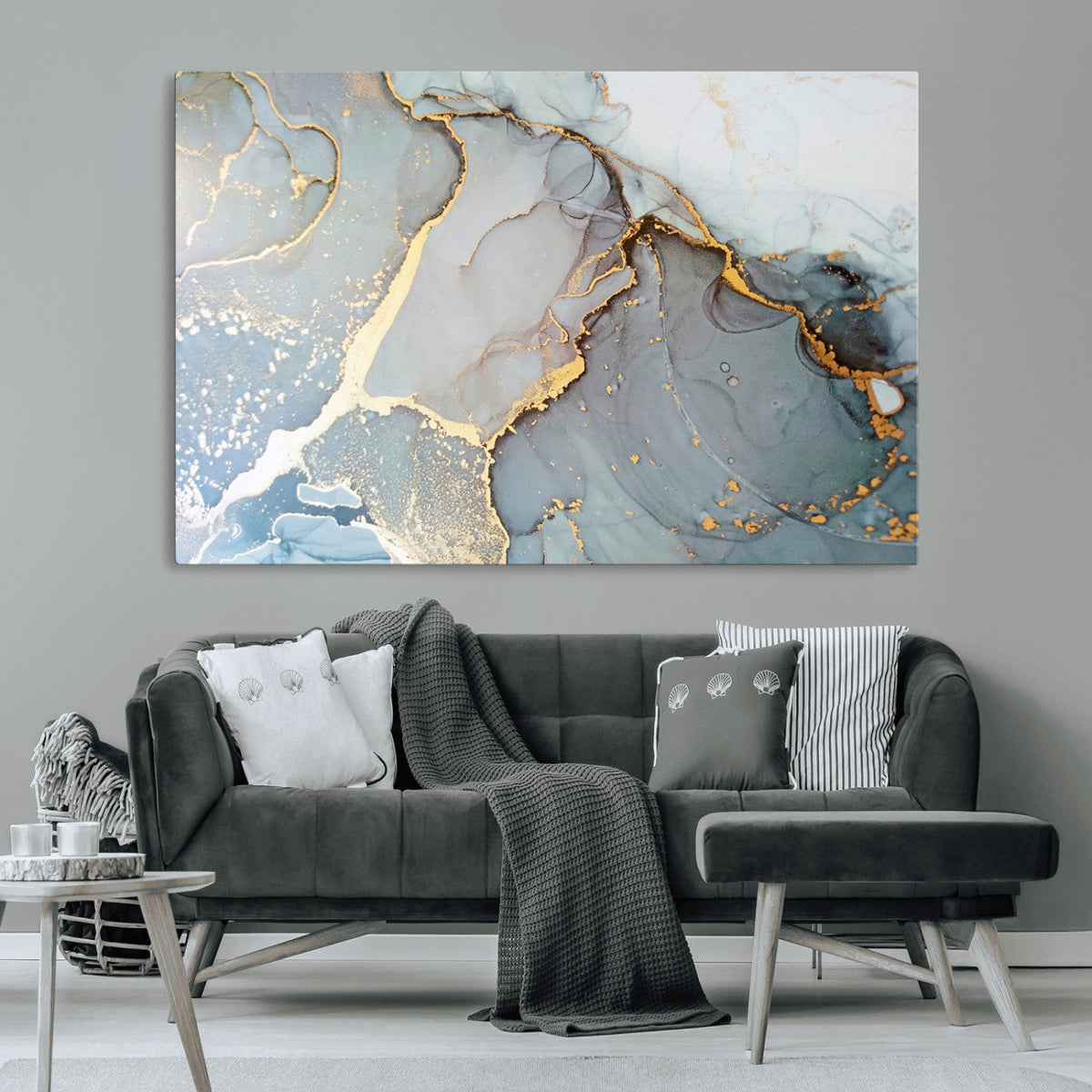 Large Abstract Marble Wall Art Canvas Print for Living Room