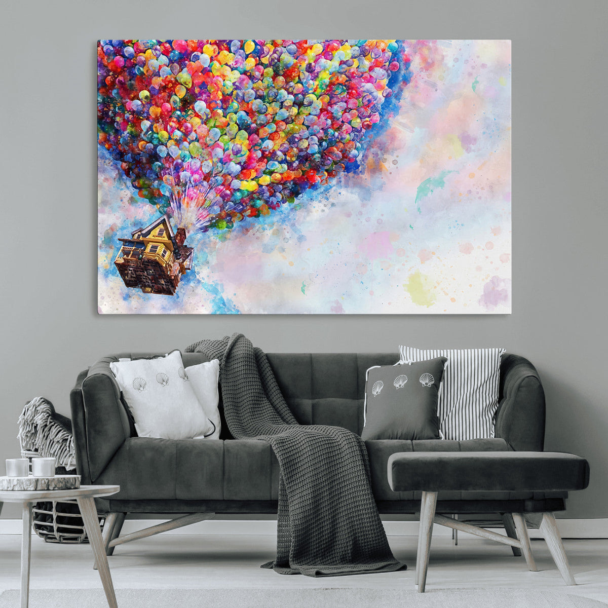 Don't Look Up Movie Canvas Wall Art - Vibrant Floating House
