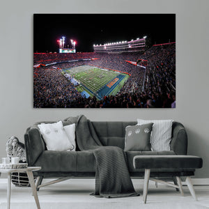 Ben Hill Griffin Stadium Night Game Triple Canvas Wall Art -