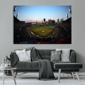 PNC Park Evening Game Triple Canvas Wall Art - Pittsburgh