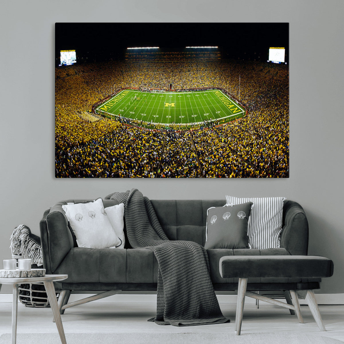 Stadium in Michigan Wall Art Canvas Print, Framed American