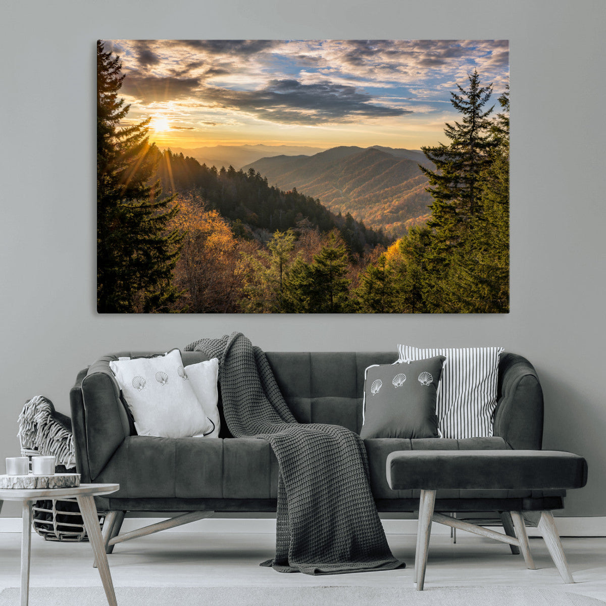 Sunrise Over the Smoky Mountains Canvas Wall Art –