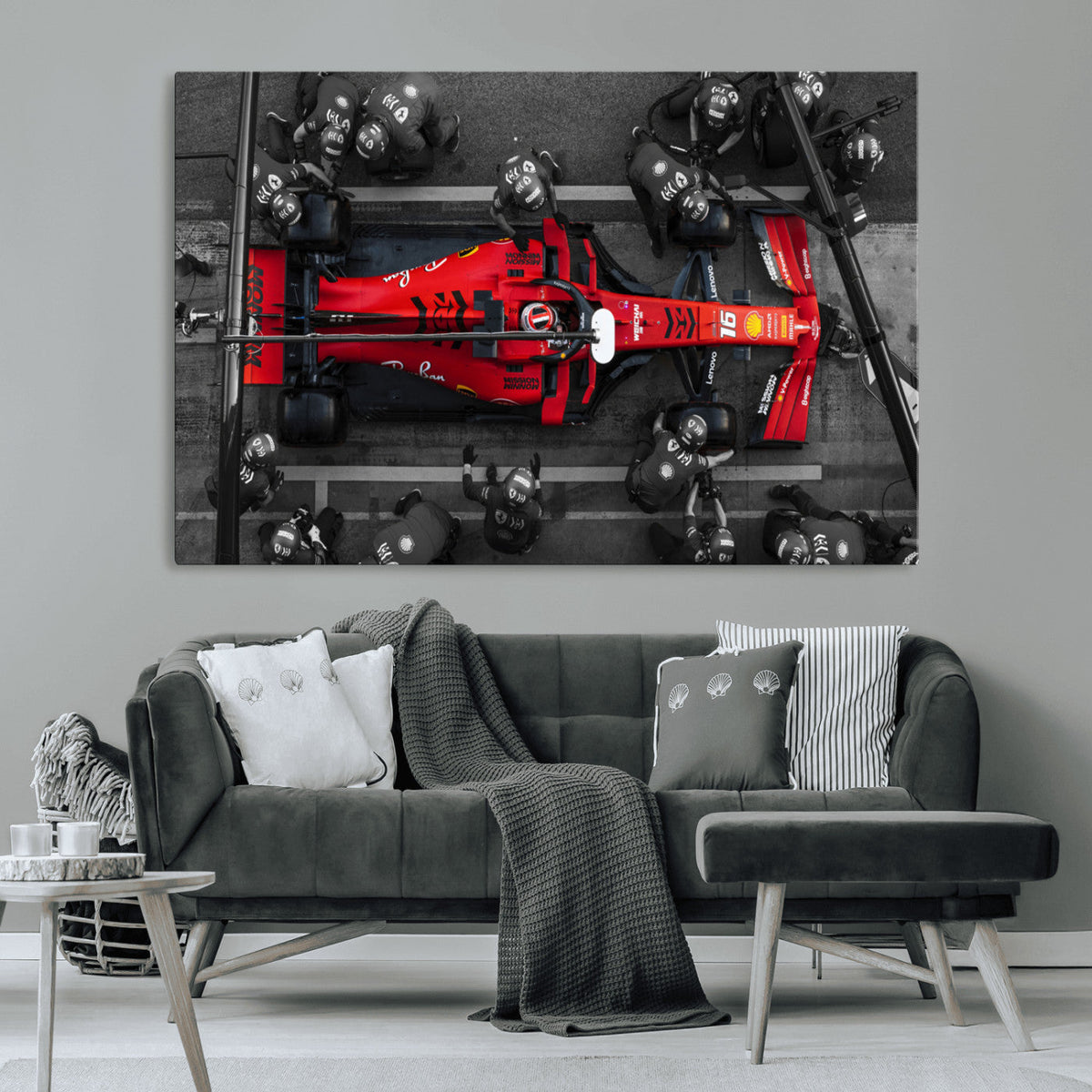 Ferrari Pit Stop Canvas Wall Art – Precision and Speed