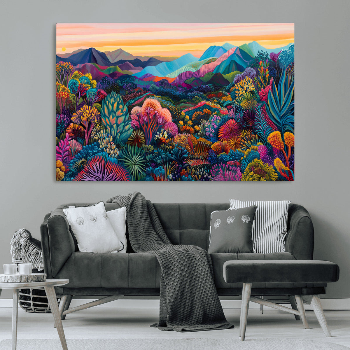 Colorful Abstract Landscape Wall Art Print Canvas - Vibrant