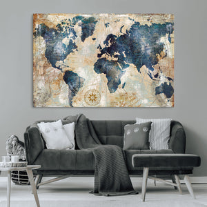 World Map Canvas Print – Framed Wall Art for Couples,