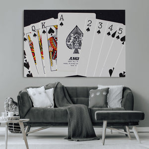 Poker Wall Art - Playing Cards Canvas Wall Art Print - Ace