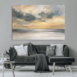 Modern Coastal Artwork with Vibrant Abstract Ocean Waves