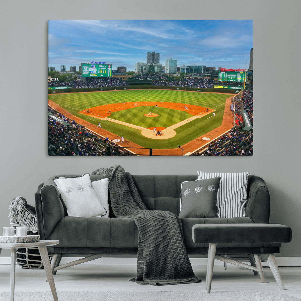 Wrigley Field Chicago Cubs Panoramic Canvas Print –