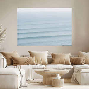 Ocean Waves Wall Art Canvas Print – Framed Solo Surfer Wave