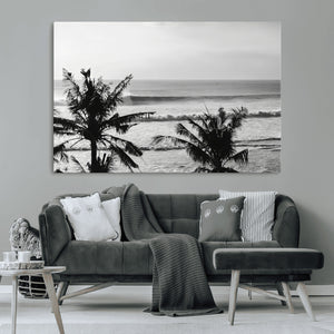 Tropical Coastline Wall Art Canvas Print – Framed Palm Trees