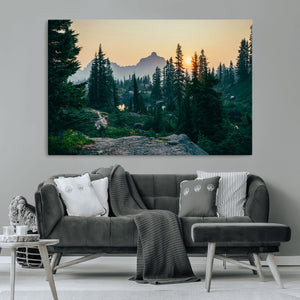 Mountain Landscape Wall Art Canvas Print – Framed Forest