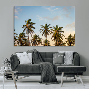 Palm Trees Wall Art Canvas Print – Framed Tropical Vibes Art