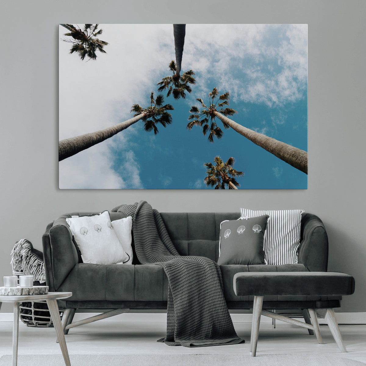 Tropical Palm Trees Wall Art Canvas Print Framed California