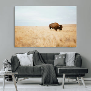 Buffalo Wall Art Canvas Print – Framed Western Wildlife