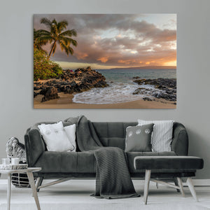 Tropical Beach Wall Art Canvas Print, Vibrant Hawaiian