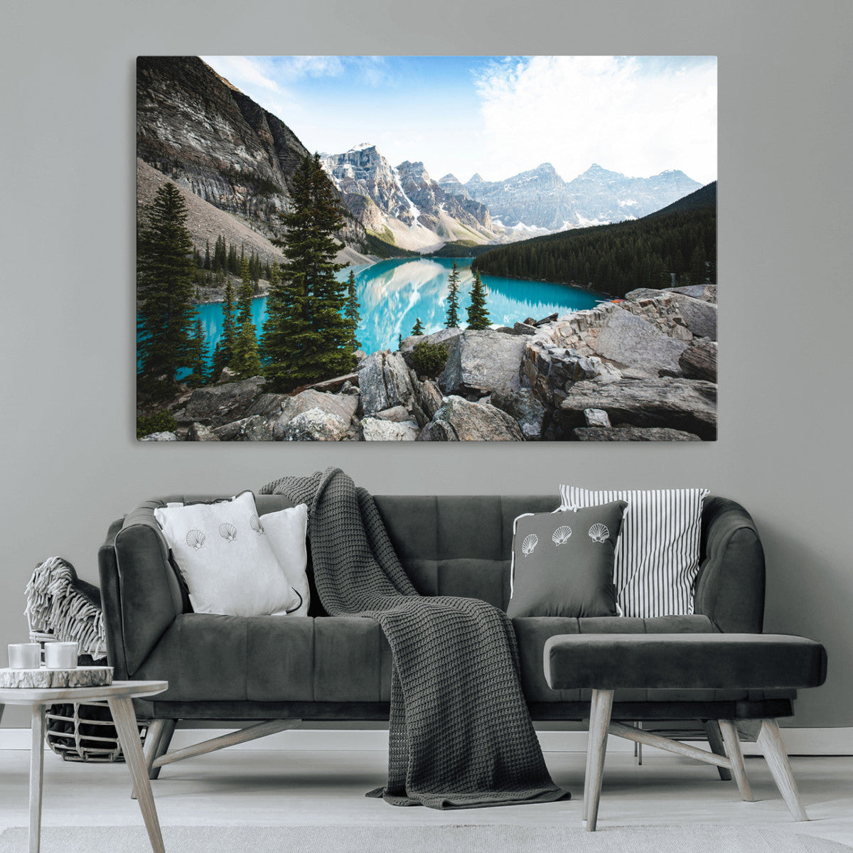 Canadian Rockies Wall Art Canvas Print – Framed Mountain