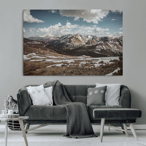 Mountain Landscape Wall Art Canvas Print – Framed Snowy