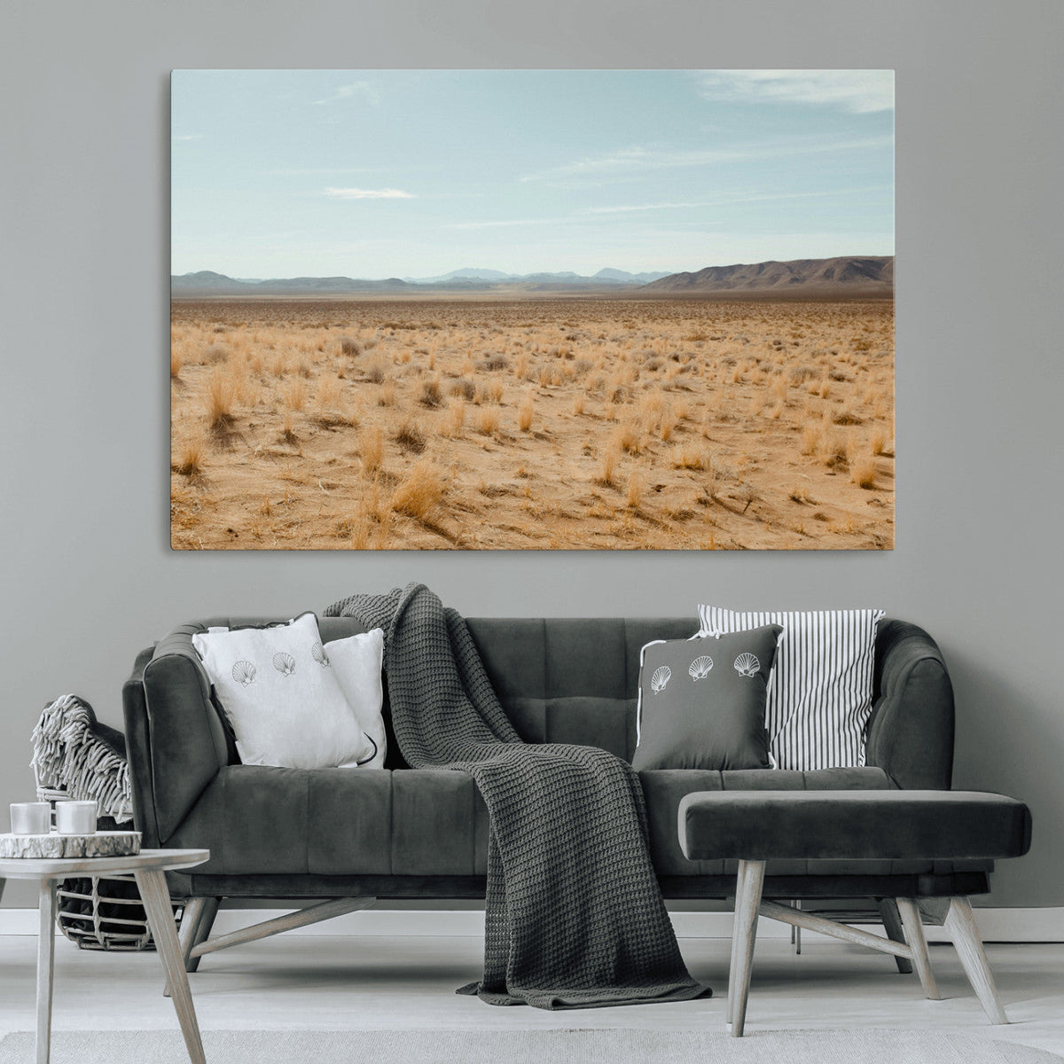 Desert Plains Wall Art Canvas Print, Golden Light Over Dry