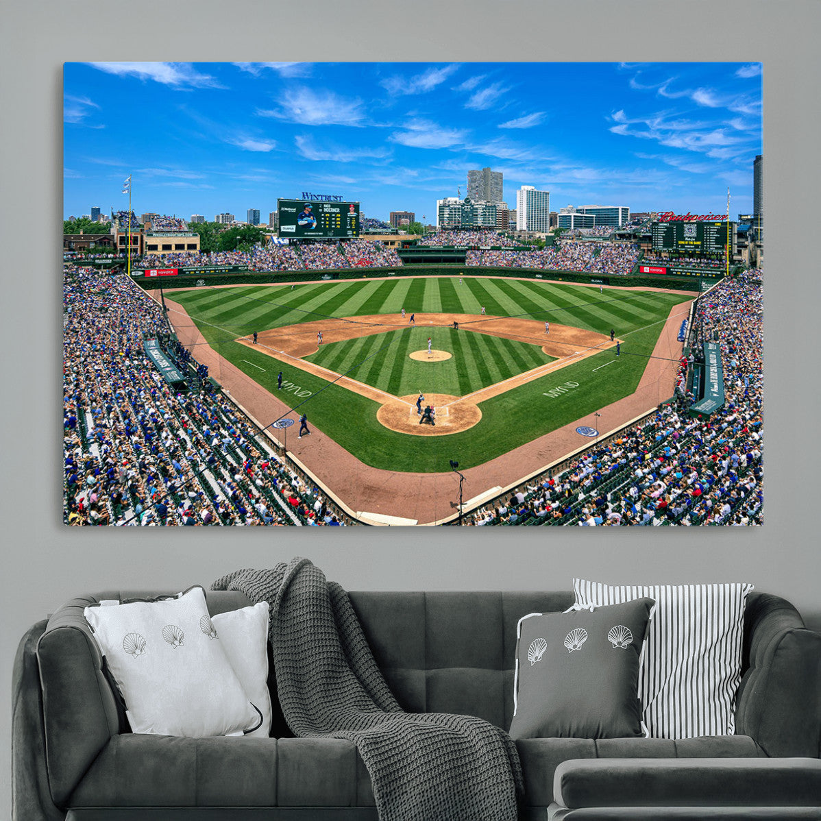 Wrigley Field Baseball Stadium Canvas Wall Art – Packed