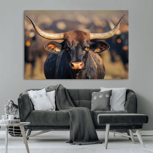 Majestic Texas Longhorn Bull Rustic Farm Animal Strong