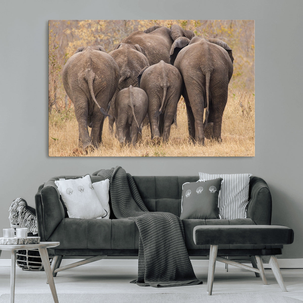 Wild Elephant Wall Art Canvas Print