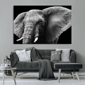 Big Elephant Close Up Wall Art Canvas Print