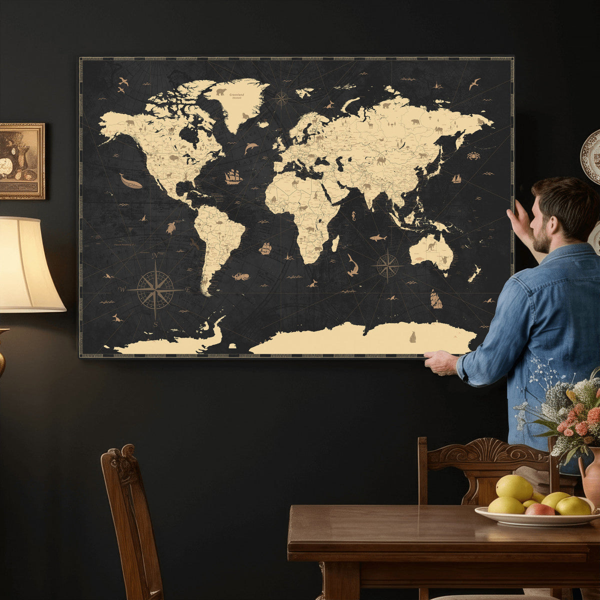 World Map Canvas Print – Detailed Map of the World Wall Art
