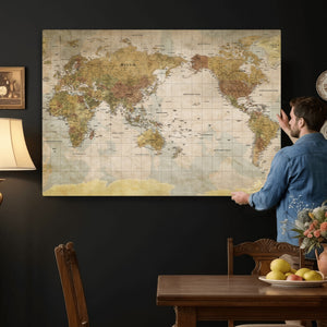 World Map Canvas Print – Detailed Map of the World Wall Art