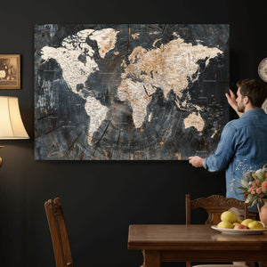 World Map Canvas Print – Detailed Map of the World Wall Art