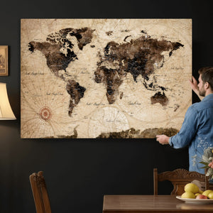 World Map Wall Art Canvas Print