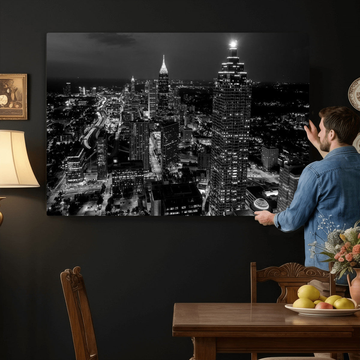 Atlanta Skyline Wall Art Canvas Print, Atlanta Downtown