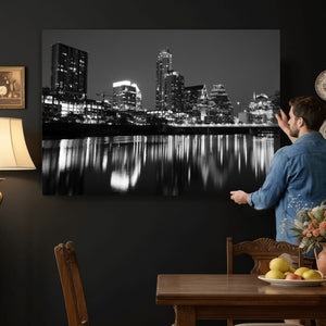 Austin Skyline Wall Art Canvas Print, Austin Downtown Night