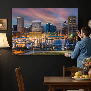 Baltimore Skyline Wall Art Canvas Print, Baltimore Downtown