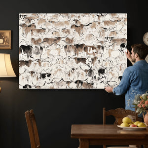 Abstract Texas Cow Canvas Print for Cabin and Western Home