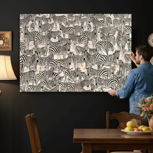 Abstract Zebra Wall Art Canvas Print for Farmhouse Decor