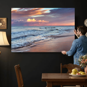 Ocean Sunset Wall Art Canvas Print – Coastal Beach