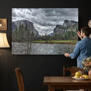 Yosemite Valley River Wall Art Canvas Print, Granite Cliffs