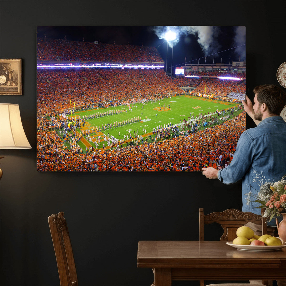 Clemson Football Stadium Wall Art Canvas Print, College