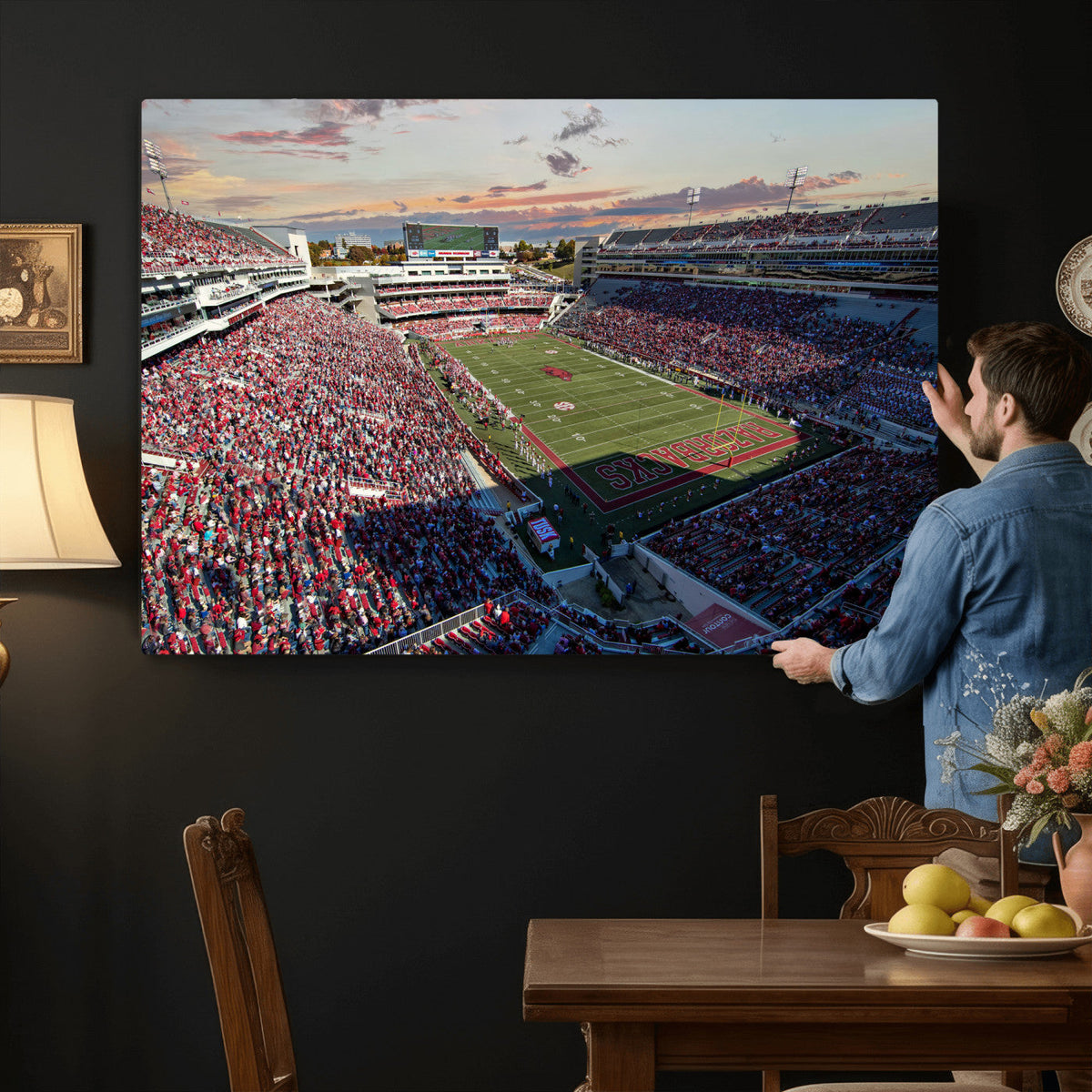 Donald W. Reynolds Razorback Stadium Wall Art Canvas Print –
